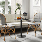 Round Kitchen Table for 2 People with a Modern Design in Steel, Ø60x72 cm, Black