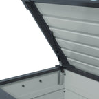 Outdoor Trunk 295L with Lock and 2 Handles, in Galvanized Steel, 120x62x66 cm, Dark Gray