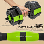 SPORTNOW 6-in-1 Multifunction Gym Weight Set, 20kg Total, Made of Plastic and Sand, 125x18x18 cm, Green