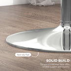 Homcom tall table from modern round bar with steel base and glass top, Ø70x102cm, transparent - Borgè