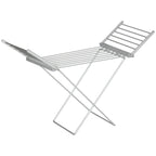 Electric Heated Drying Rack with Wings, Foldable, Space-Saving, Aluminum Alloy, 144 x 53 x 91 cm, Silver