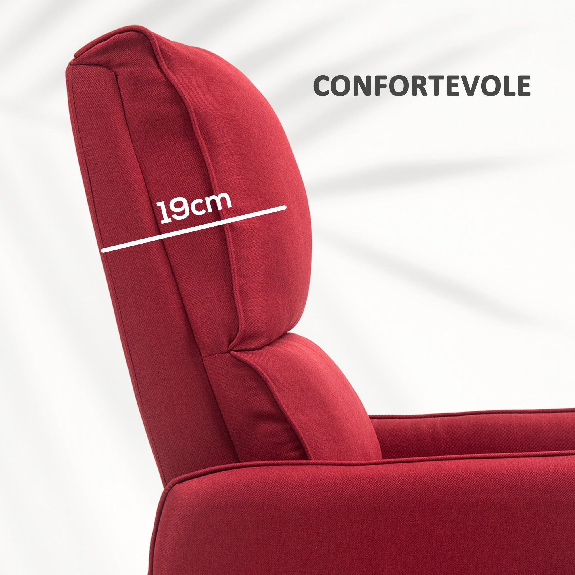 Electric Lifting Armchair with Remote Control and Fabric Pocket, Red