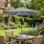 Outsunny 3x3 m Tilting Garden Umbrella with Crank Opening, Metal and Polyester, Grey