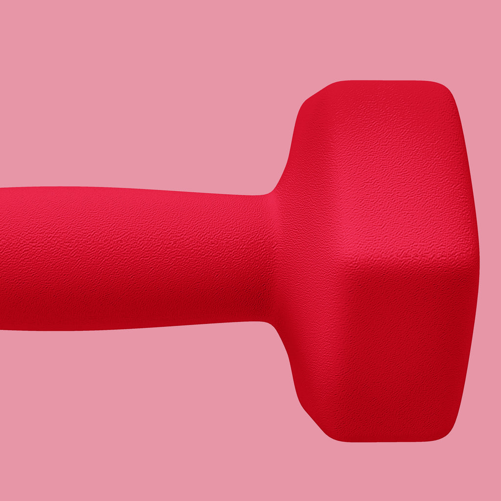 SPORTNOW Set of 2 Hexagonal Dumbbells weighing 2x4 kg in Metal and Plastic with Non-Slip Grip, 19x9x9 cm, Red
