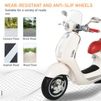 Homcom electric motorcycle for children with official Vespa, 2 wheel, lights and sounds, 108x49x75 cm, white - Borgè