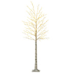 180cm Tall Birch Tree with 180 LED Lights and 3 Brightness Levels for Indoor and Outdoor Use, White