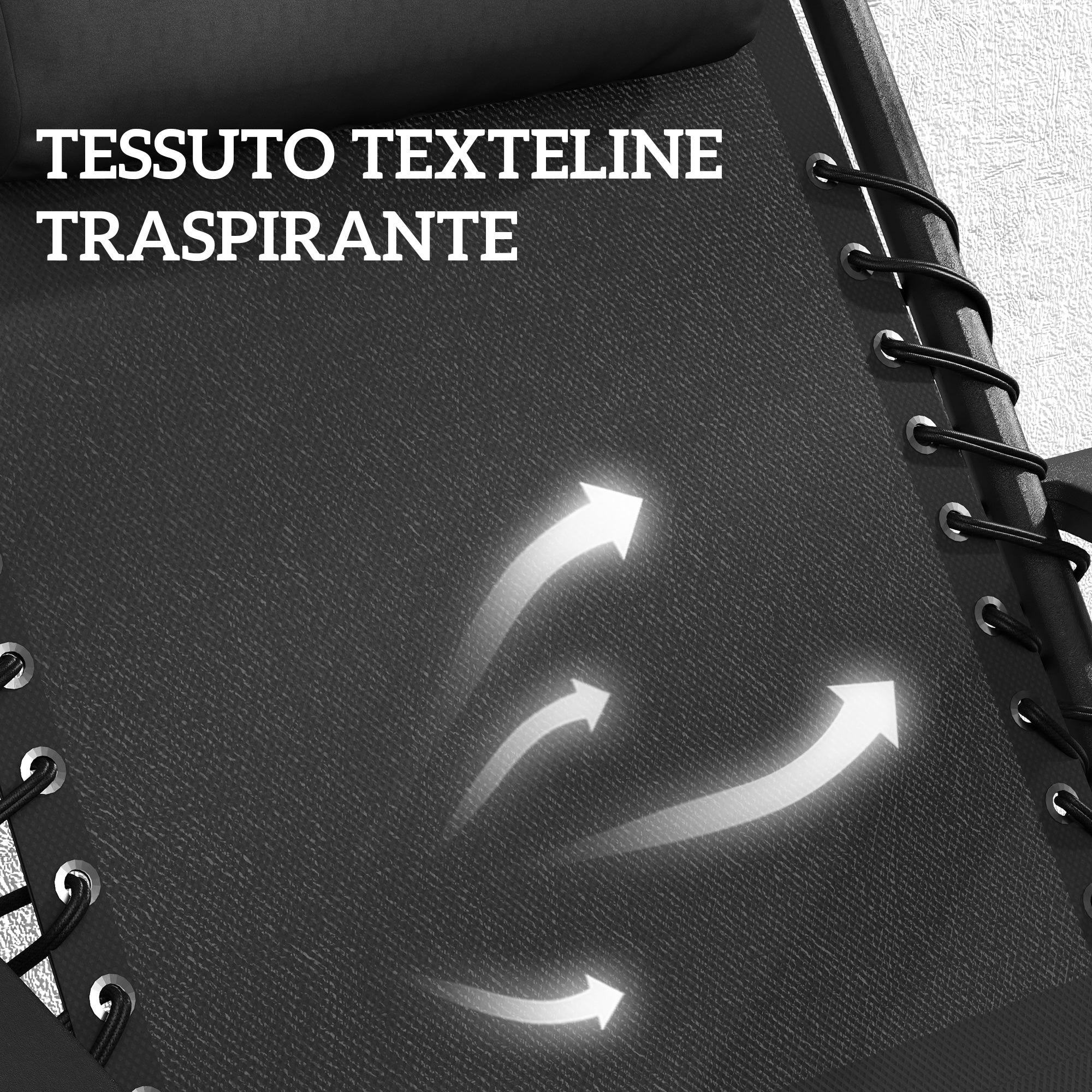 Outsunny Set of 2 Zero Gravity Folding Lounge Chairs with Adjustable Backrest and Table, Black