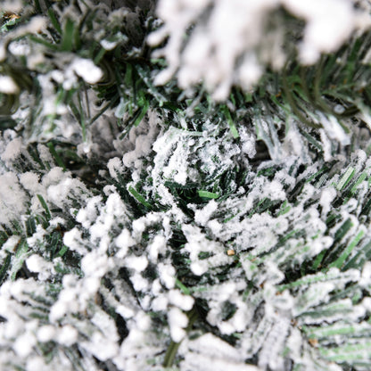 CHRISTMAS TREE - 150cm Snowy Christmas Tree with 464 Branches and 28 Pine Cones in Plastic and Metal, Green and White