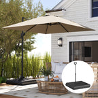 HDPE Cantilever Umbrella Base with Handle and Wheels and Fillable with Water or Sand, 95x95x117 cm, Black