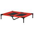 PawHut Raised Bed for Large Dogs with Mesh Fabric, Maximum Weight 30kg, 91.5x76.2x18 cm, Red - Borgè