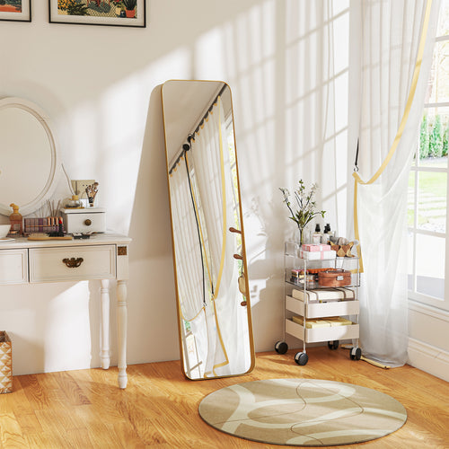 40x160cm Rectangular Full-Length Freestanding Easel Mirror, Gold