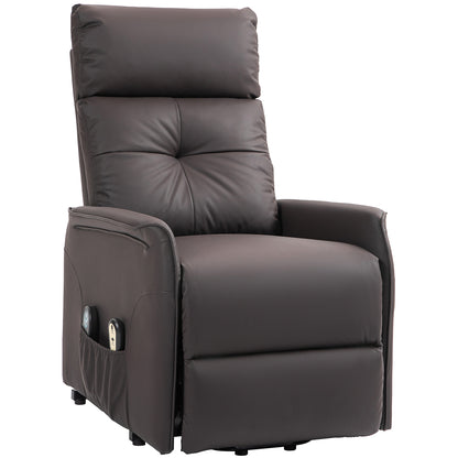 Lift and Recliner Relax Chair with 8 Massage Points and Heating, 2 Remote Controls, Brown - Borgè