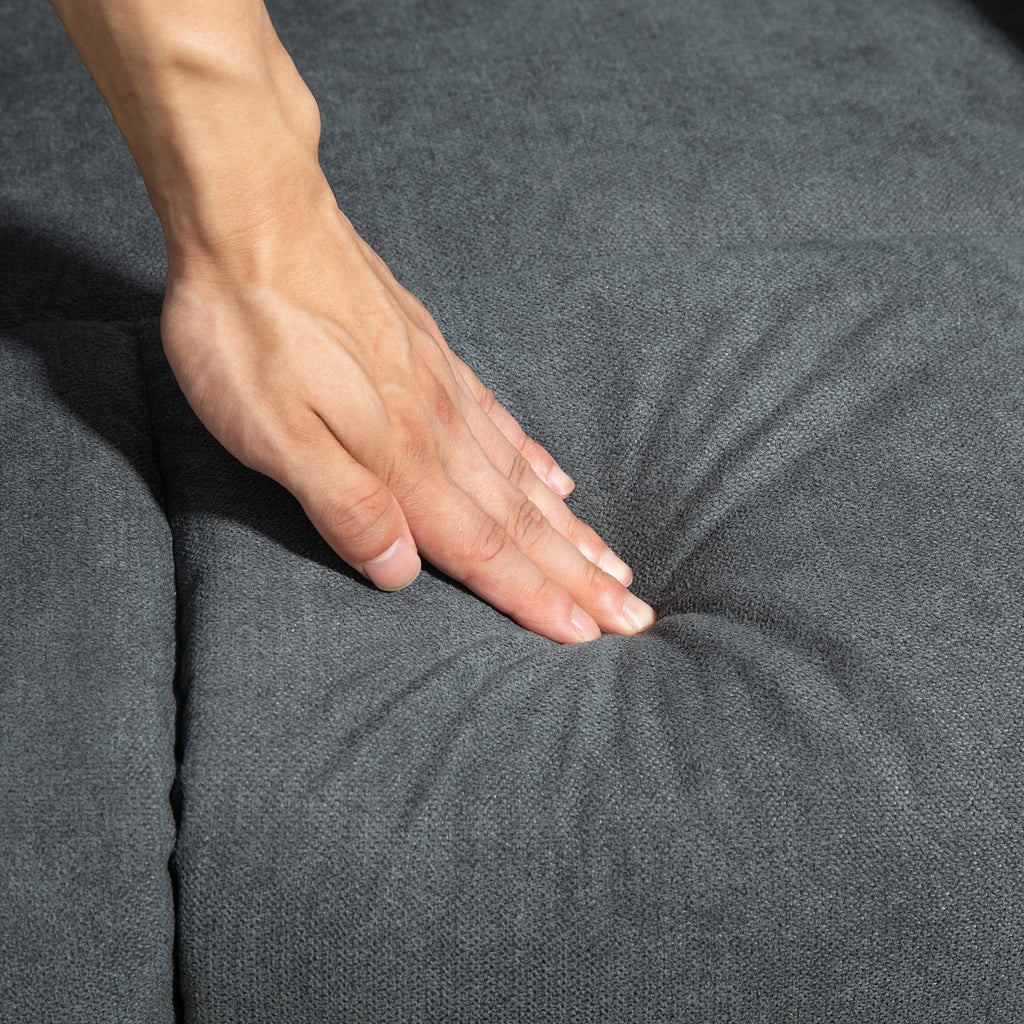 Lift Chair with Footrest, in Linen Effect Fabric, 84x96x100 cm, Dark Grey