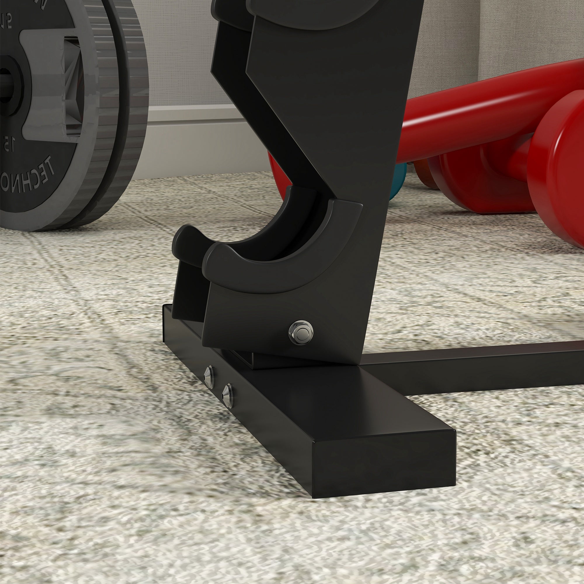 5-Tier Steel Dumbbell Rack with Plastic Inserts, 35x33x66 cm, Black