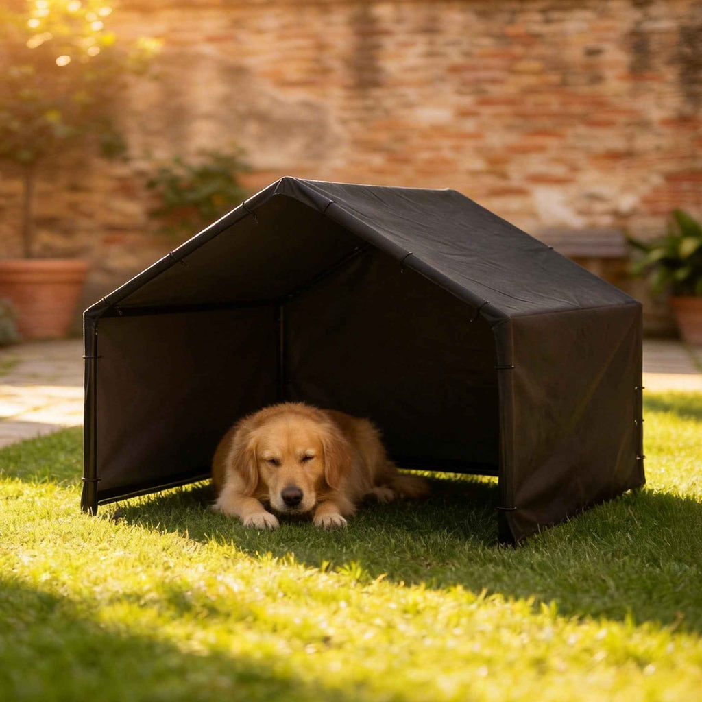 PawHut Outdoor Oxford Fabric Dog Kennel for Small, Medium and Large Dogs, 125 x 110 x 93 cm, Black