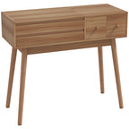 Wooden Dressing Table with LED Mirror and Storage, 100x40x87 cm