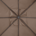 Outsunny 3x3m Garden Gazebo Replacement Roof, 180g/m² Polyester Water Resistant Gazebo Cover with 8 Drainage Holes and Air Vents, Cover Only, 298x295cm, Coffee
