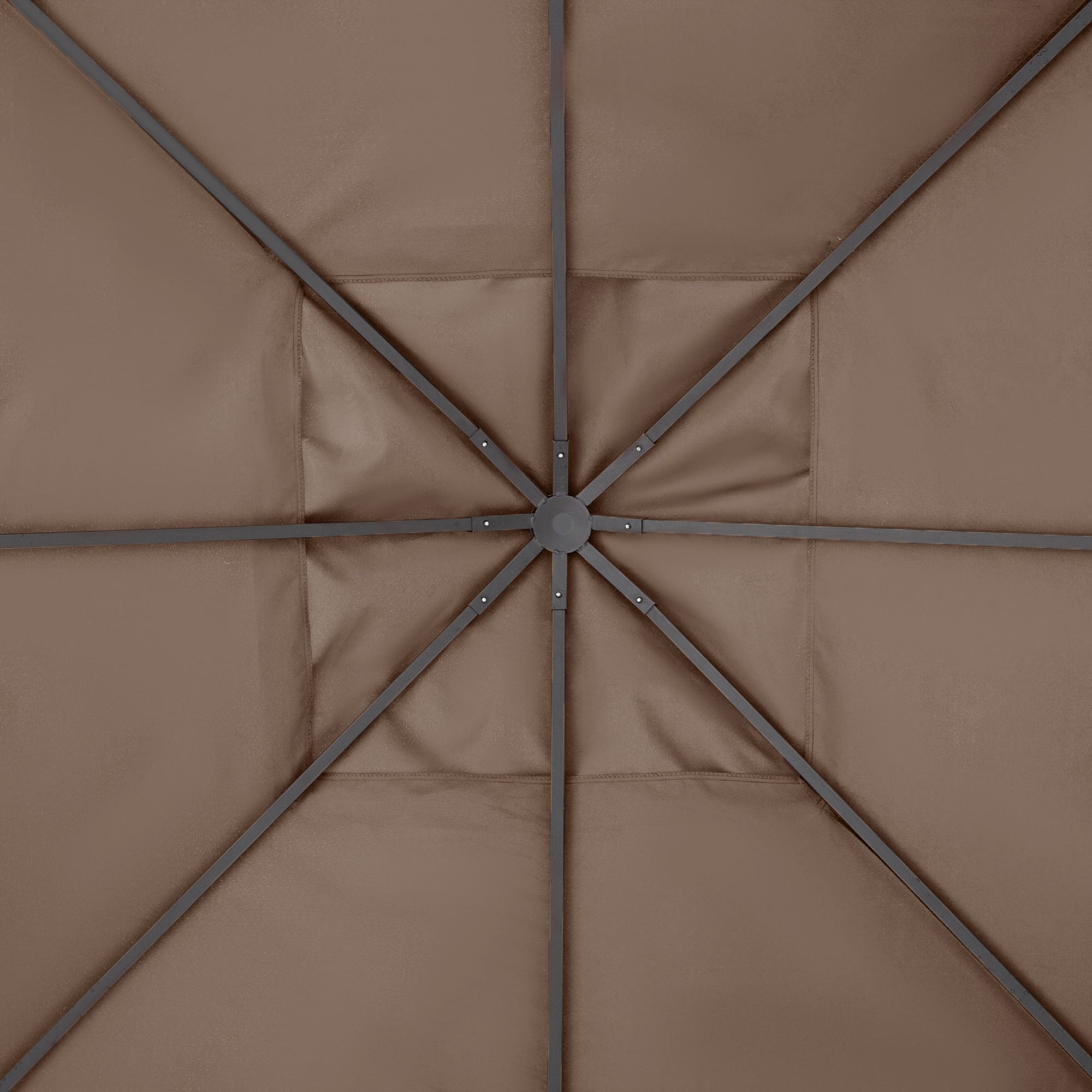 Outsunny 3x3m Garden Gazebo Replacement Roof, 180g/m² Polyester Water Resistant Gazebo Cover with 8 Drainage Holes and Air Vents, Cover Only, 298x295cm, Coffee