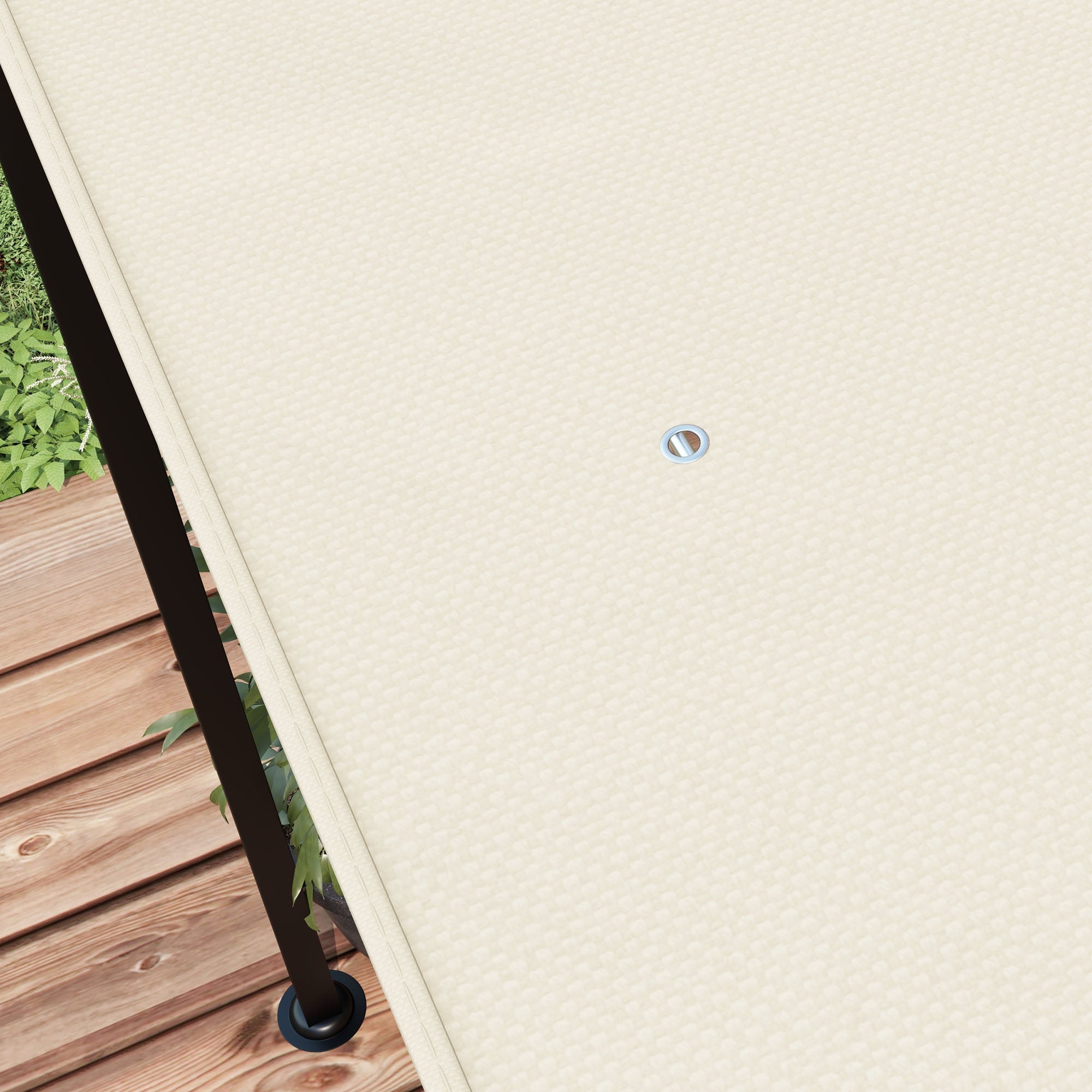 Covering Sheet for Gazebo Pergola 3x3 m in Polyester with 16 Drainage Holes, 297x297 cm, Beige
