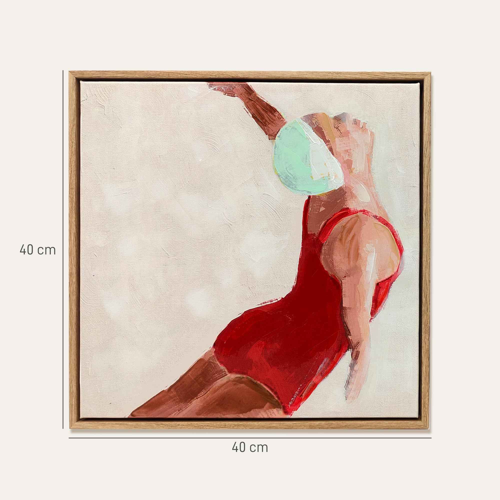 HOMCOM Set of 2 Modern Canvas Prints, Wall Art with Hooks Included, 40x40 cm