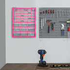 Plastic Drawer Cabinet for Small Parts with 39 Transparent Drawers, Wall or Floor Mounting 38x16x47.5cm Pink