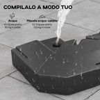 Outsunny Set of 2 HDPE Cantilever Umbrella Base Weights, Fillable up to 105 kg, 101 x 101 x 12 cm, Black