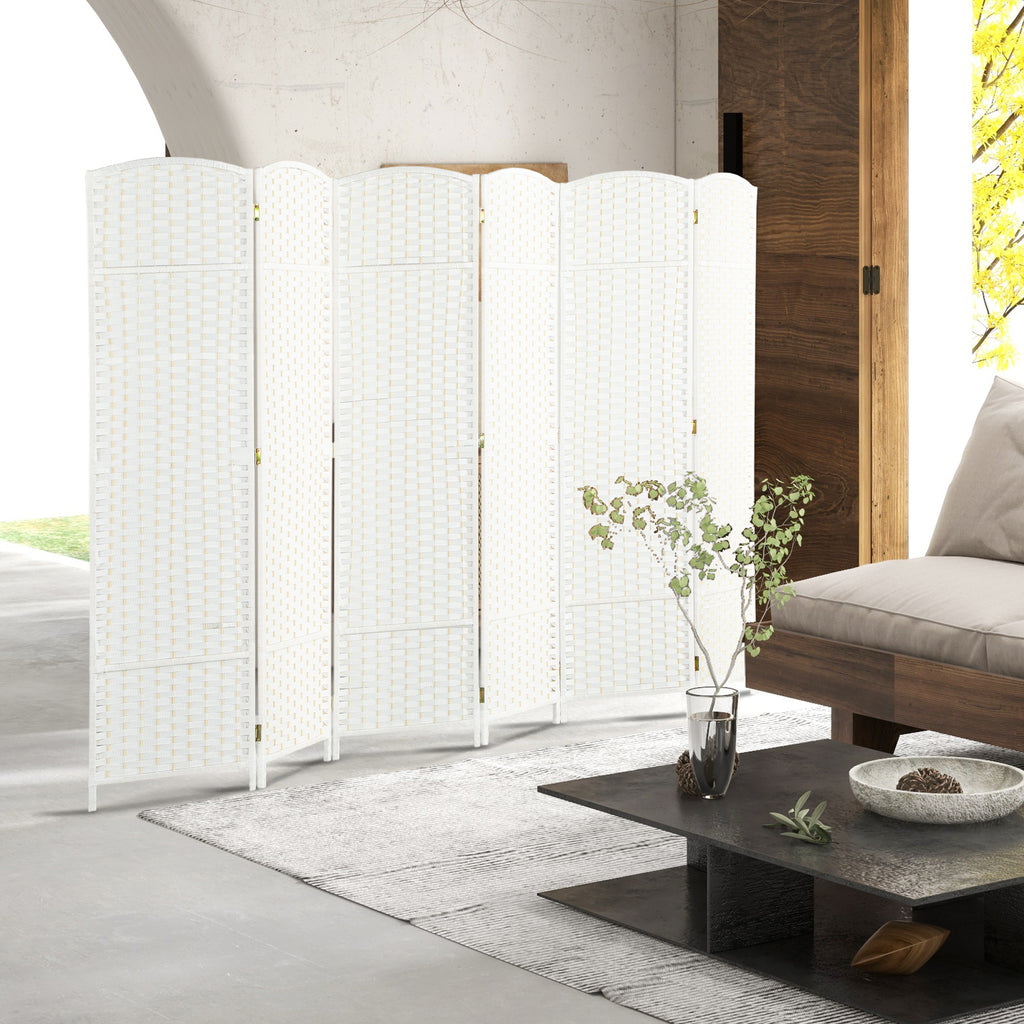 HOMCOM 6-Panel Folding Room Divider, 240x170 cm, White
