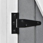 Wooden Garden Shed with 2 Doors, Outdoor Garden Tool Cabinet with a Stool, 139x75x147/160cm - Borge' Group Limited