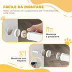 Extendable and Adjustable Dog Gate for Stairs and Doors, Made of Steel and ABS, 75-85x76 cm, White