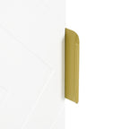 Wall-Mounted Bathroom Cabinet with Decorated Door, Gold Handle and Adjustable Shelves, 40x15x60 cm, White