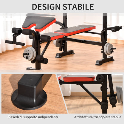 Weight Bench with Leg Developer Barbell Rack for Weight Lifting and Strength Training Multifunctional Workout Station for Home Gym Fitness - Borgè