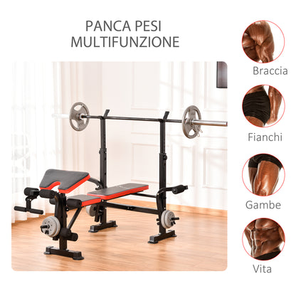 Weight Bench with Leg Developer Barbell Rack for Weight Lifting and Strength Training Multifunctional Workout Station for Home Gym Fitness - Borgè