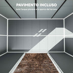 Outsunny 2-Door Tool Shed with Windows and Air Vents, Made of PP and Aluminum, 303x183x184 cm, Gray