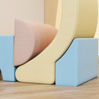 Set of 5 Soft Construction Toys for Children 1.5-8 Years, in Velvet and Sponge Effect Fabric, Multicolored