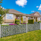 8-Piece Extendable Green Hedge for Outdoors, Made of Wood and Polyester, 200x100cm