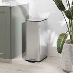 HOMCOM 20L Dustbin with Soft Closure and Removable Bucket, Steel and PP, 21.5x37.2x57 cm, Silver