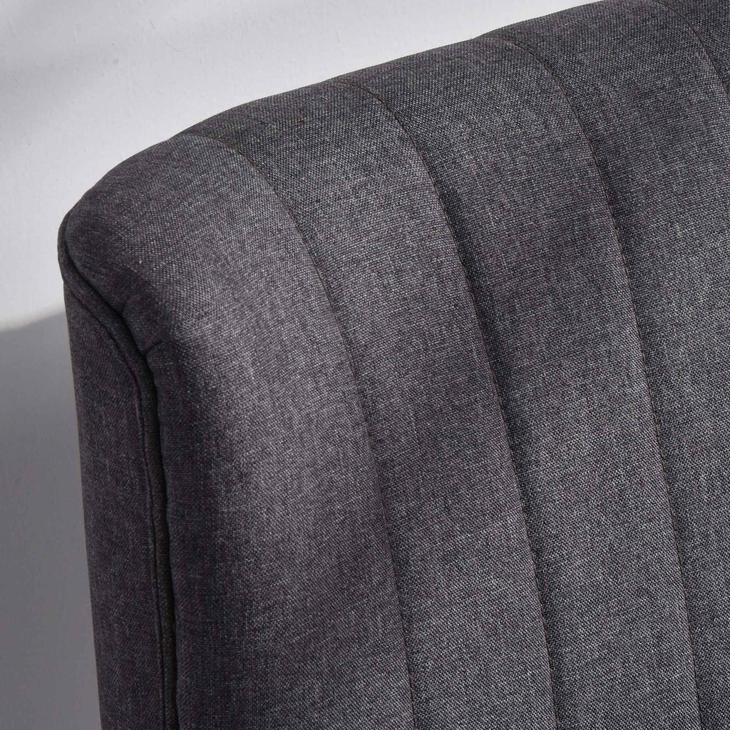 HOMCOM 2-Seater Sofa in Linen-Effect Fabric without Armrests with Wooden Legs, 117x56.5x77 cm, Dark Grey