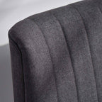 HOMCOM 2-Seater Sofa in Linen-Effect Fabric without Armrests with Wooden Legs, 117x56.5x77 cm, Dark Grey