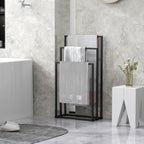 Freestanding 3-Arm Towel Rack in Steel, 45 x 21.5 x 85 cm