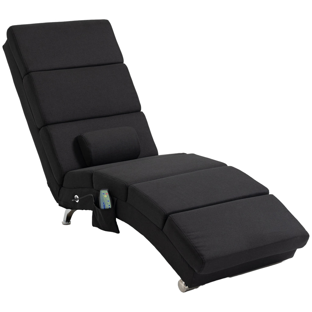 HOMCOM Massage Chair with 8 Vibration Points and Heating, 5 Modes, Timer and Remote Control, Black