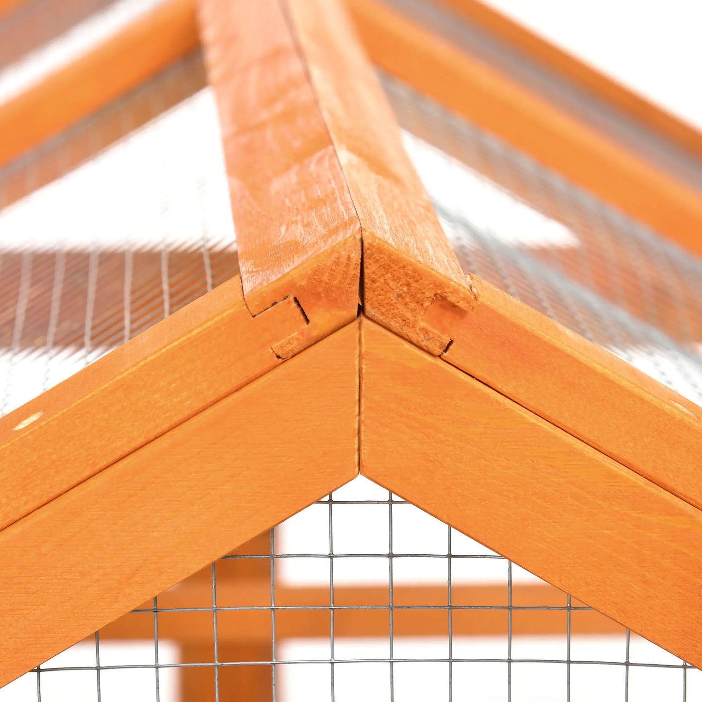 Wooden Chicken Coop with Multiple Doors and Metal Mesh, 140x88. 5x106cm, Orange