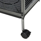 Small Pet Cage, Steel Guinea Pig and Chinchilla Cage with 3 Levels, 4 Wheels, Hammock and Removable Tray, 52 x 52 x 113.5cm, Silver Grey