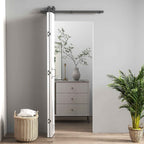 HOMCOM Sliding Folding Bifold Door with Paintable Surface, 70x210 cm, White