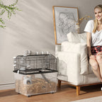 2-Tier Hamster Cage with Wheels, Tubes, Bowl, Bottle and Ramp, 58x43x57 cm, Black