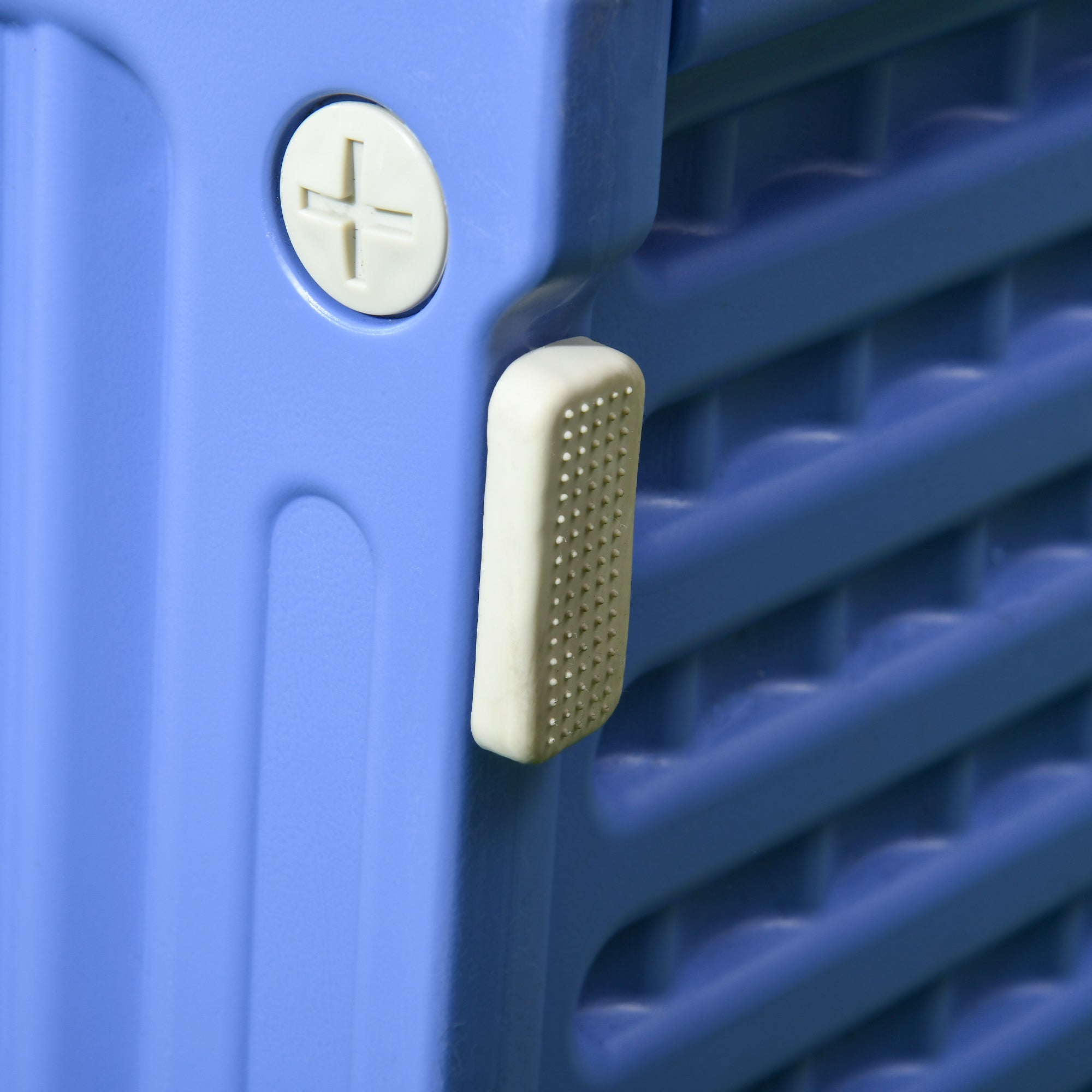 PawHut Outdoor Dog Kennel for Small Dogs in PE with Entrance and 2 Side Air Vents, 60x42x40 cm, Blue and White