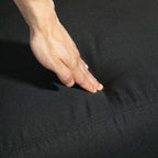 Padded Relax Chair with 135° Reclining Backrest and Removable Footrest, in Black Linen, 69x87x100.5cm