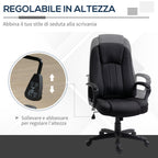 Height-Adjustable Massage Office Chair, 60x74x106-116cm, Black