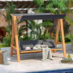 3-Seater Garden Swing Convertible to a Double Bed, 225.5x113x180cm