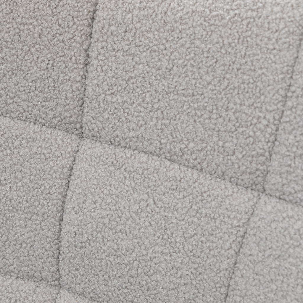 Upholstered Rocking Chair in Wood and Steel with Bouclé Upholstery, 71x98x101 cm, Grey