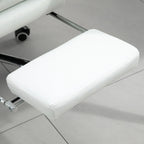 White Faux Leather Office Chair, Adjustable Height with 155° Reclining Backrest and Footrest